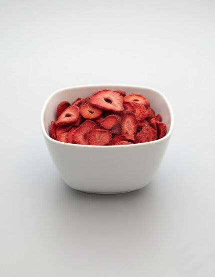 توت فرنگی خشک شده، چیپس میوه سالم، اسلایس‌ های توت فرنگی رژیمی، بدون افزودنی