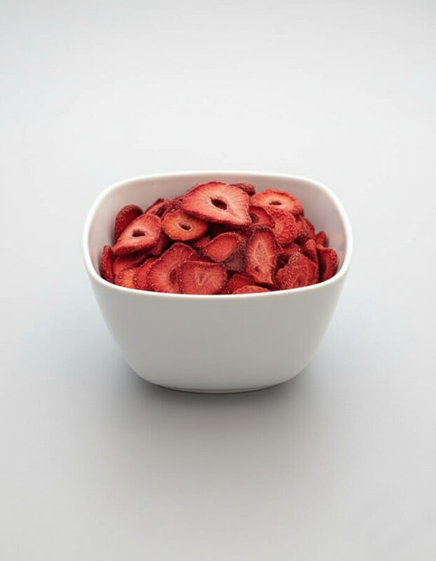 توت فرنگی خشک شده، چیپس میوه سالم، اسلایس‌ های توت فرنگی رژیمی، بدون افزودنی