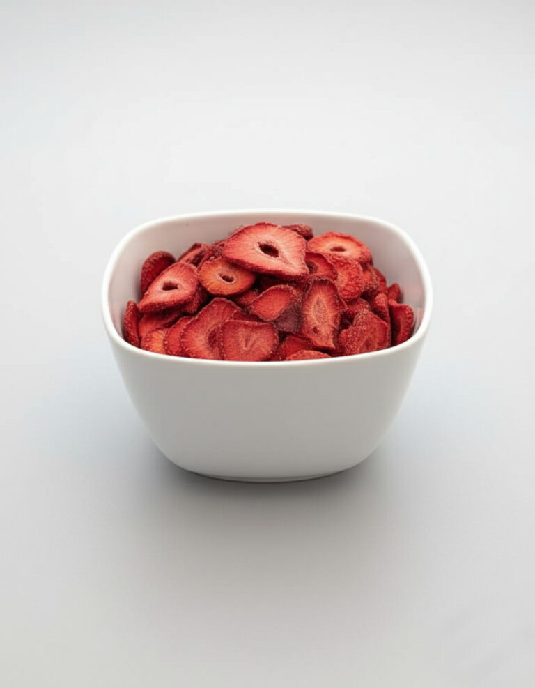 توت فرنگی خشک شده، چیپس میوه سالم، اسلایس‌ های توت فرنگی رژیمی، بدون افزودنی